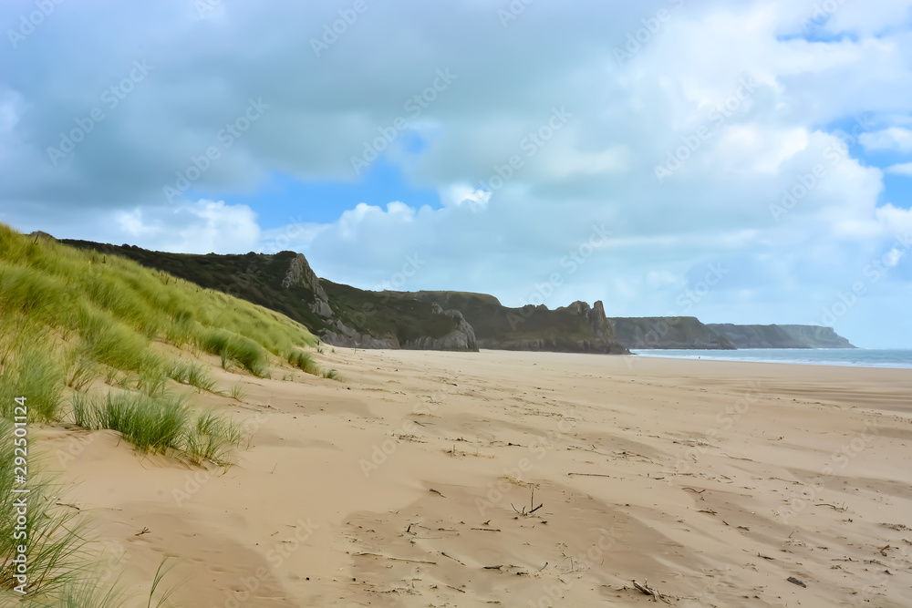 Oxwich Bay Beach East, The Gower Peninsula, South Wales, United Kingdom. Oxwich Bay Beach East, The Gower Peninsula, South Wales, United Kingdom.