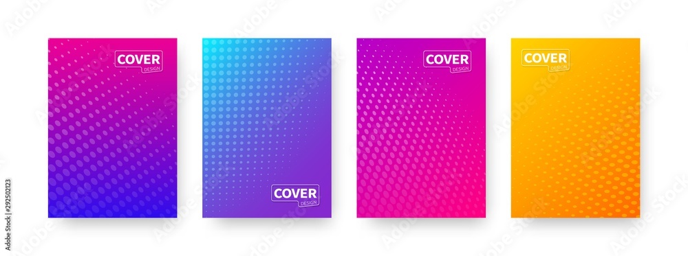 Trendy covers design. Bright colorful vector backgrounds. Set of modern abstract covers template for use in web and print. 