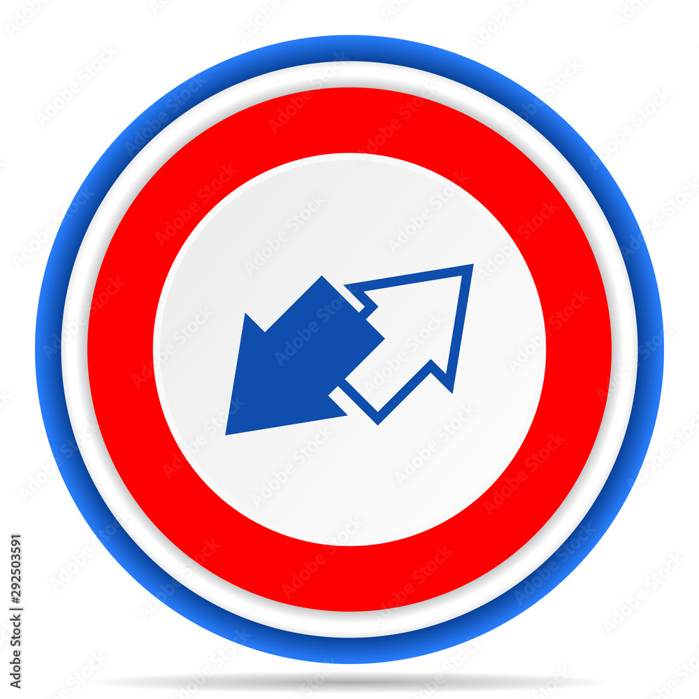 Exchange round icon, red, blue and white french design illustration for web, internet and mobile applications Exchange round icon, red, blue and white french design illustration for web, internet and mobile applications