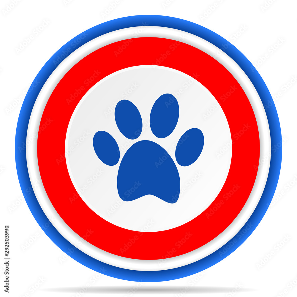 Foot round icon, red, blue and white french design illustration for web, internet and mobile applications Foot round icon, red, blue and white french design illustration for web, internet and mobile applications