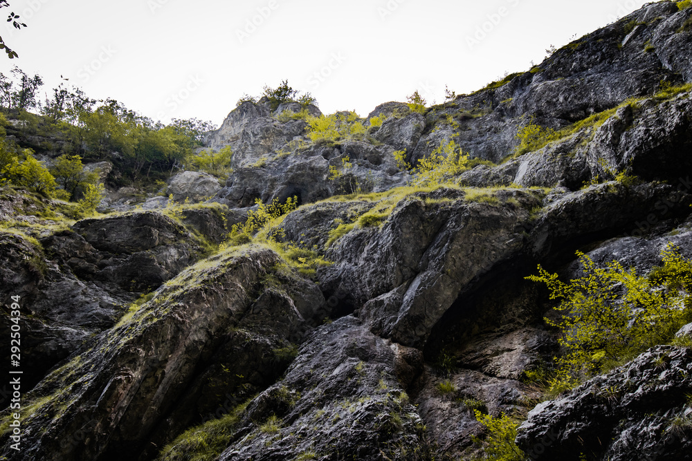 beautiful rock formations in mountains, close up