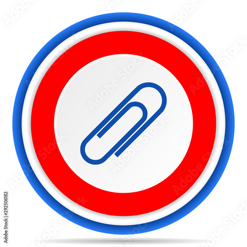 Free Download Paperclip round icon, red, blue and white french design illustration for web, internet and mobile applications - GFXLoad