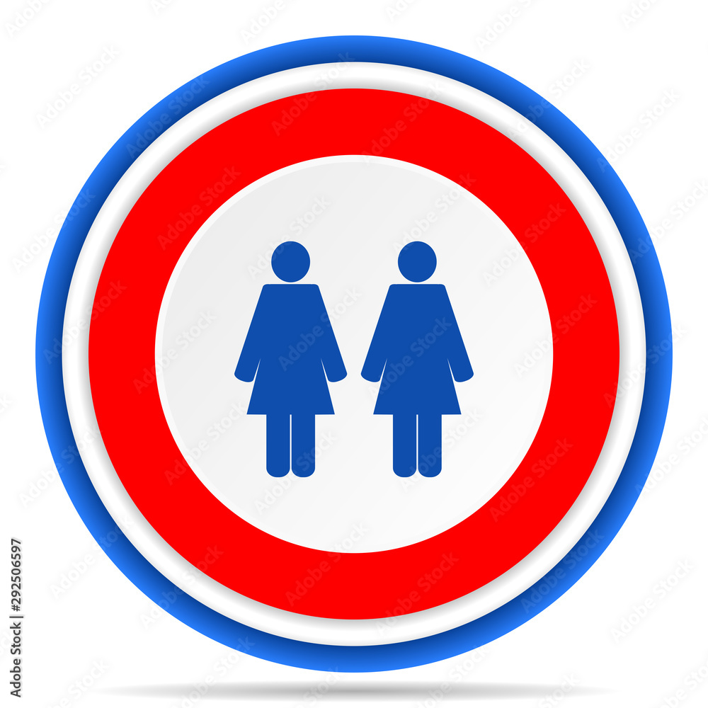 Couple round icon, red, blue and white french design illustration for web, internet and mobile applications Couple round icon, red, blue and white french design illustration for web, internet and mobile applications
