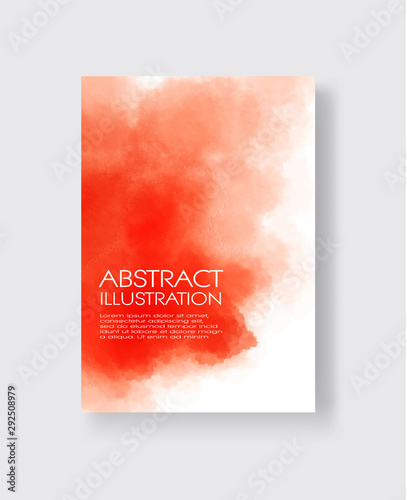 Bright red textures, abstract hand painted watercolor banner.