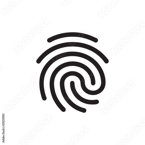 Fingerprint vector icon, security symbol. Simple, flat design for web or mobile app