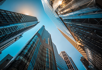Modern architecture view from low angle