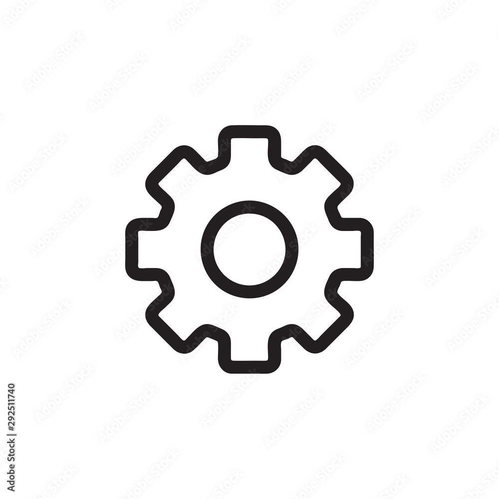 Settings vector icon, cog symbol. Simple, flat design for web or mobile app Settings vector icon, cog symbol. Simple, flat design for web or mobile app