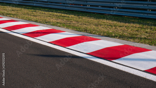 Motor racing circuit Red and White Kerb © majorstockphoto