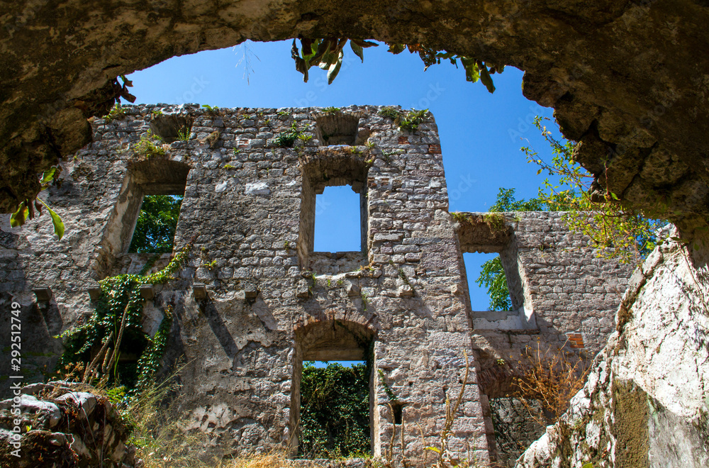Abandoned building in the old town of Kotor, Montenegro
