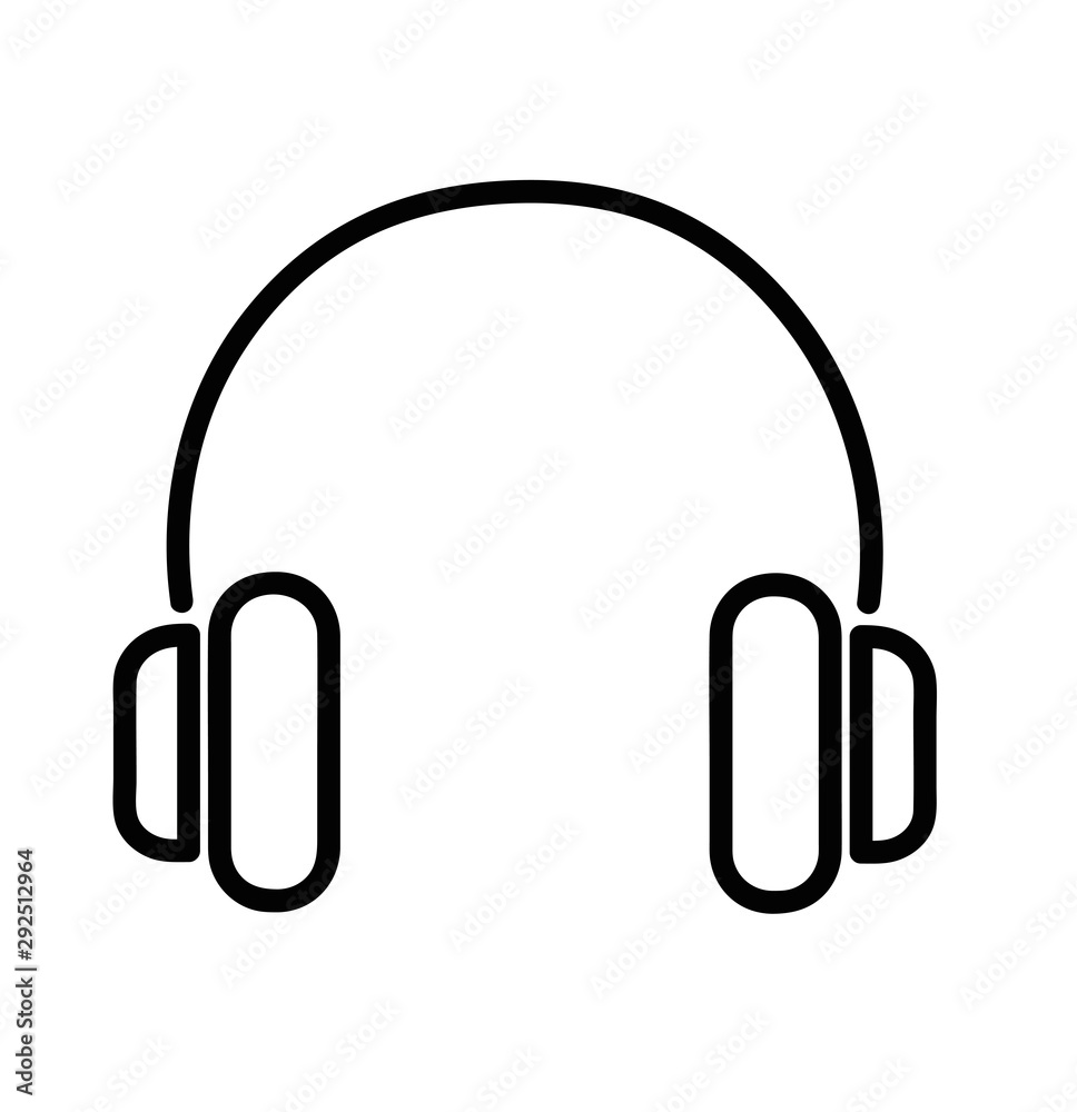 Headphone icon on white background. Headphone icon on white background.