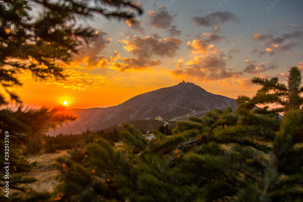 Snezka, highest mountain of Giant Mountains, Czech Republic