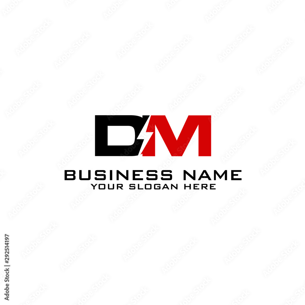 DM Initial logo concept with electric template vector DM Initial logo concept with electric template vector