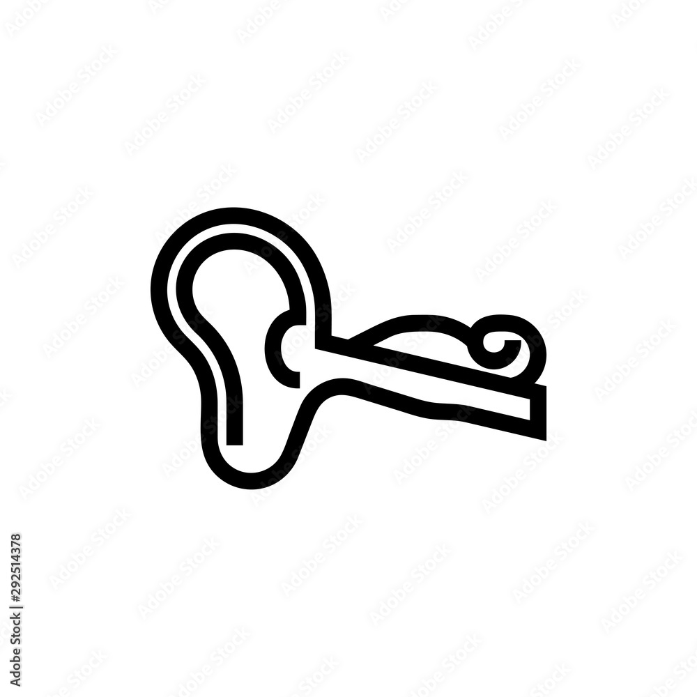 Anatomy vector icon, ear symbol. Simple, flat design for web or mobile app