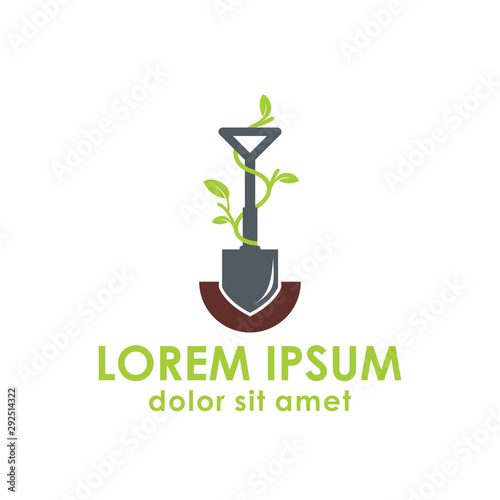  logo Shovel  leaf vector 