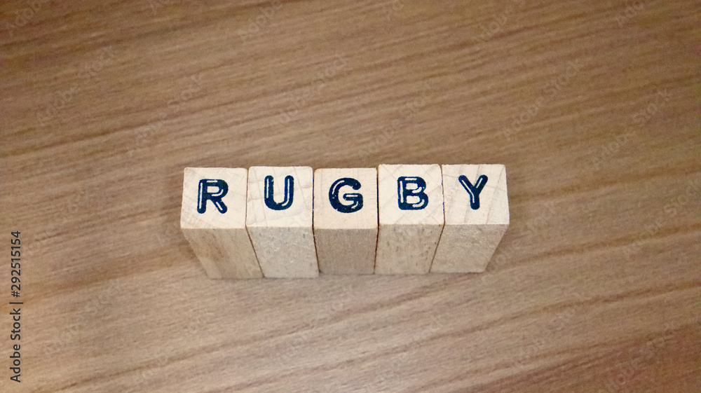 Wooden Text Block of Rugby World Cup WC Wooden Text Block of Rugby World Cup WC