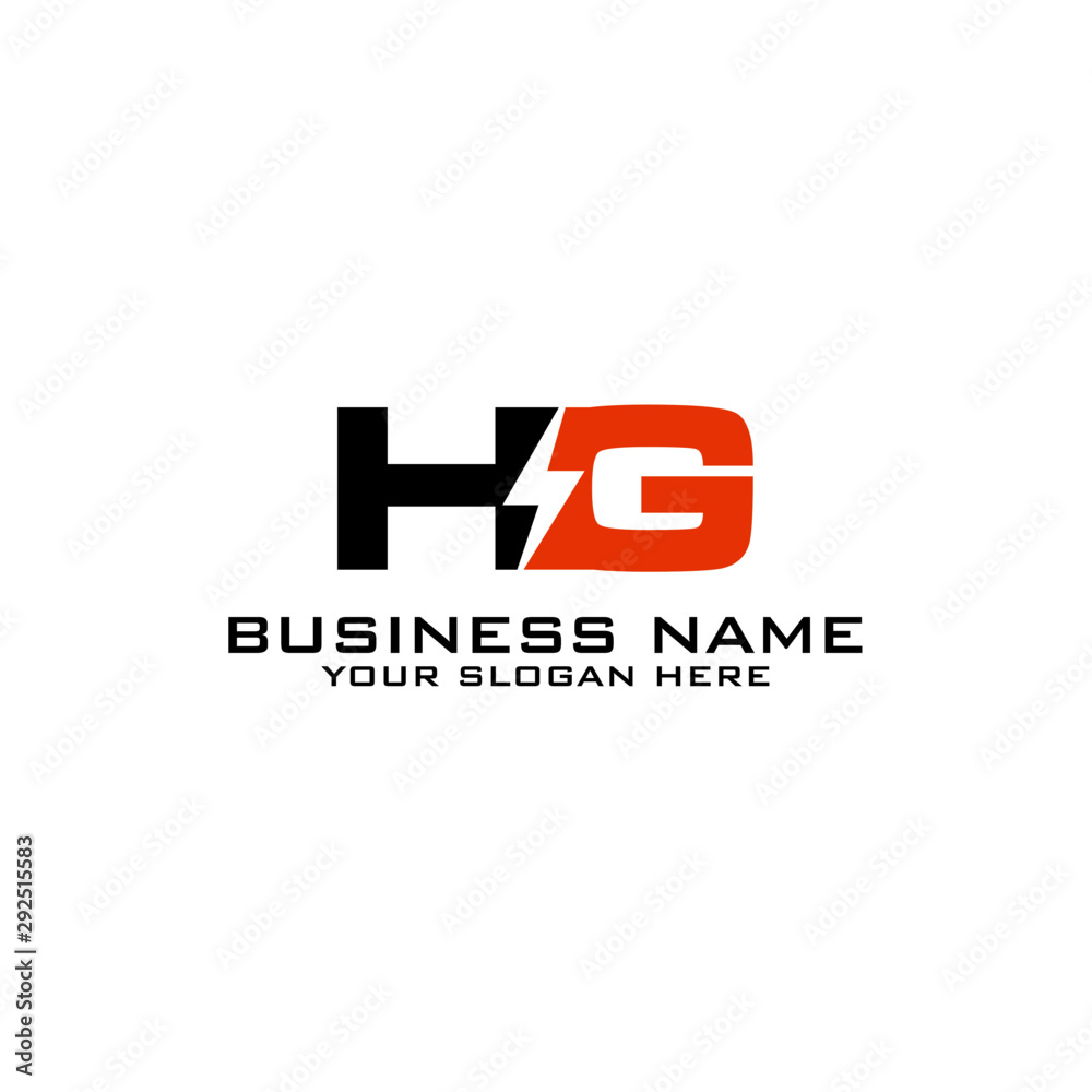 HG Initial logo concept with electric template vector
