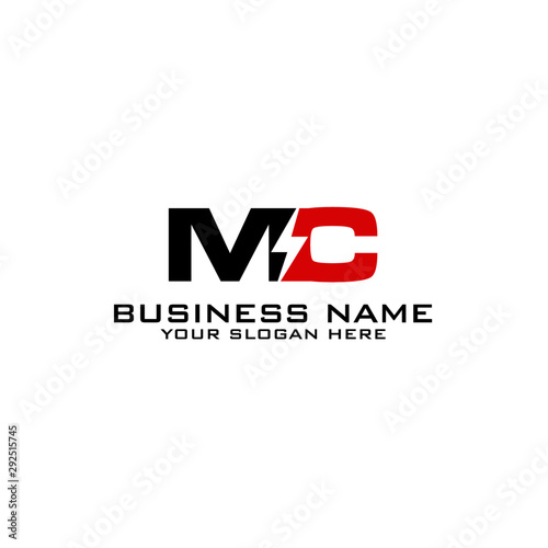 MC Initial logo concept with electric template vector