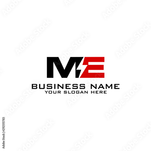 ME Initial logo concept with electric template vector