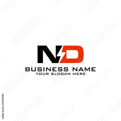 Free Download ND Initial logo concept with electric template vector - GFXLoad