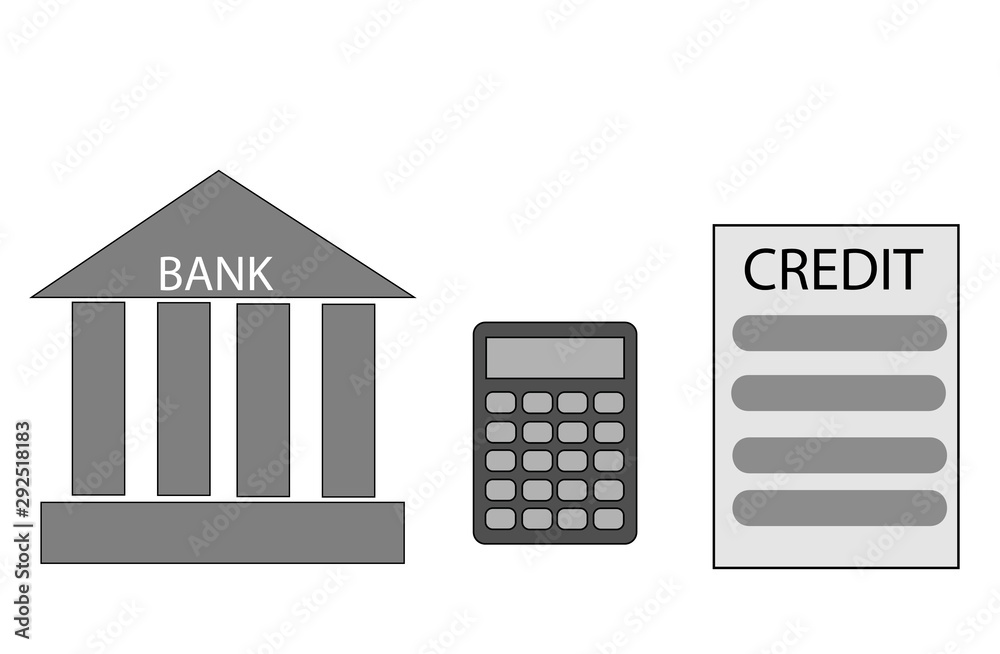 bank building. calculation of the loan. credit. flat design. vector illustration. bank building. calculation of the loan. credit. flat design. vector illustration.