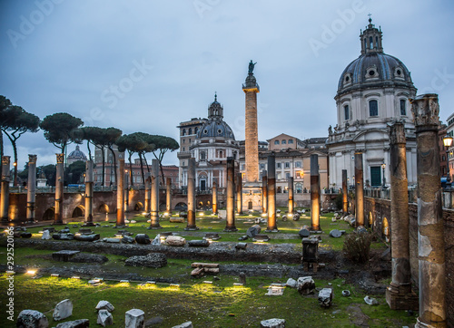 Imperial forums of Rome. The Forum Of Trajan. Trajan's Column. Rome. Italy photo