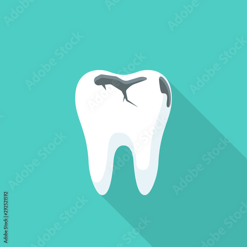 Tooth decay. Bad tooth. Dental care background. Unhealthy teeth. Vector illustration flat design. Isolated on background. Stomatology care for teeth.