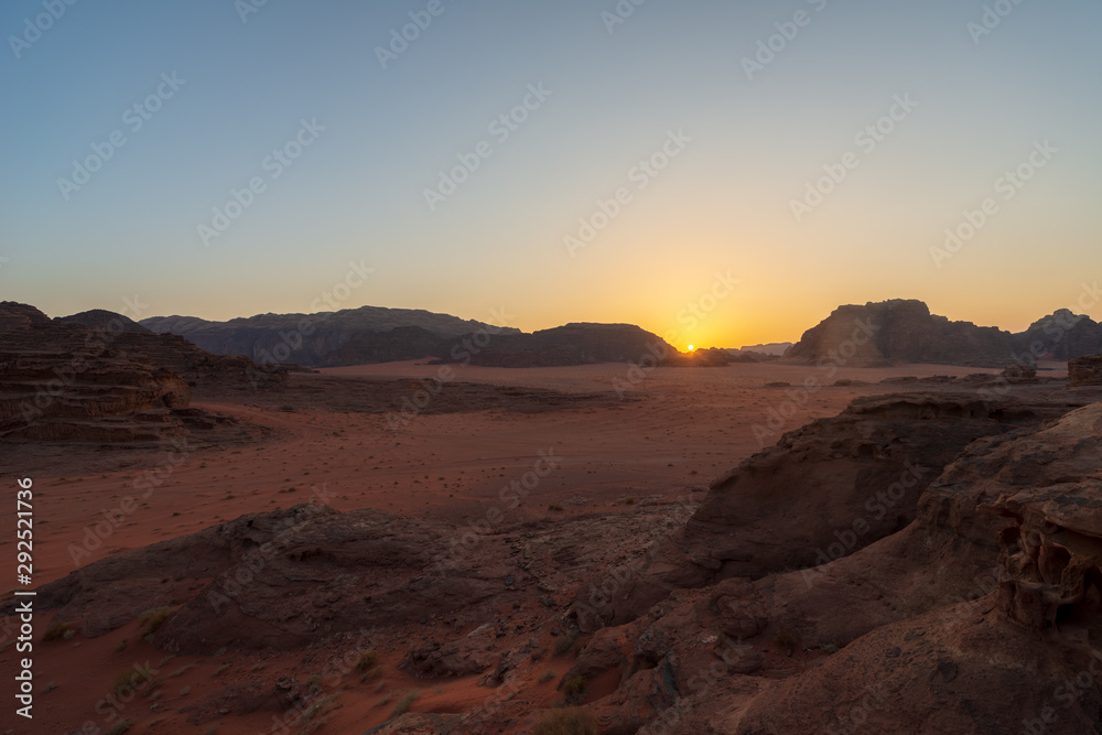 sunset in the mountains desert