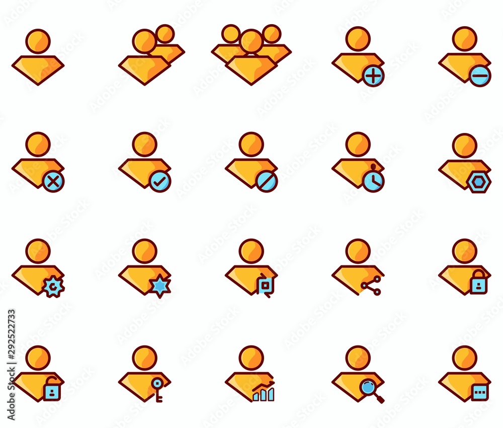public user people color outline icon set, person ui icons graphic design vector and illustration public user people color outline icon set, person ui icons graphic design vector and illustration