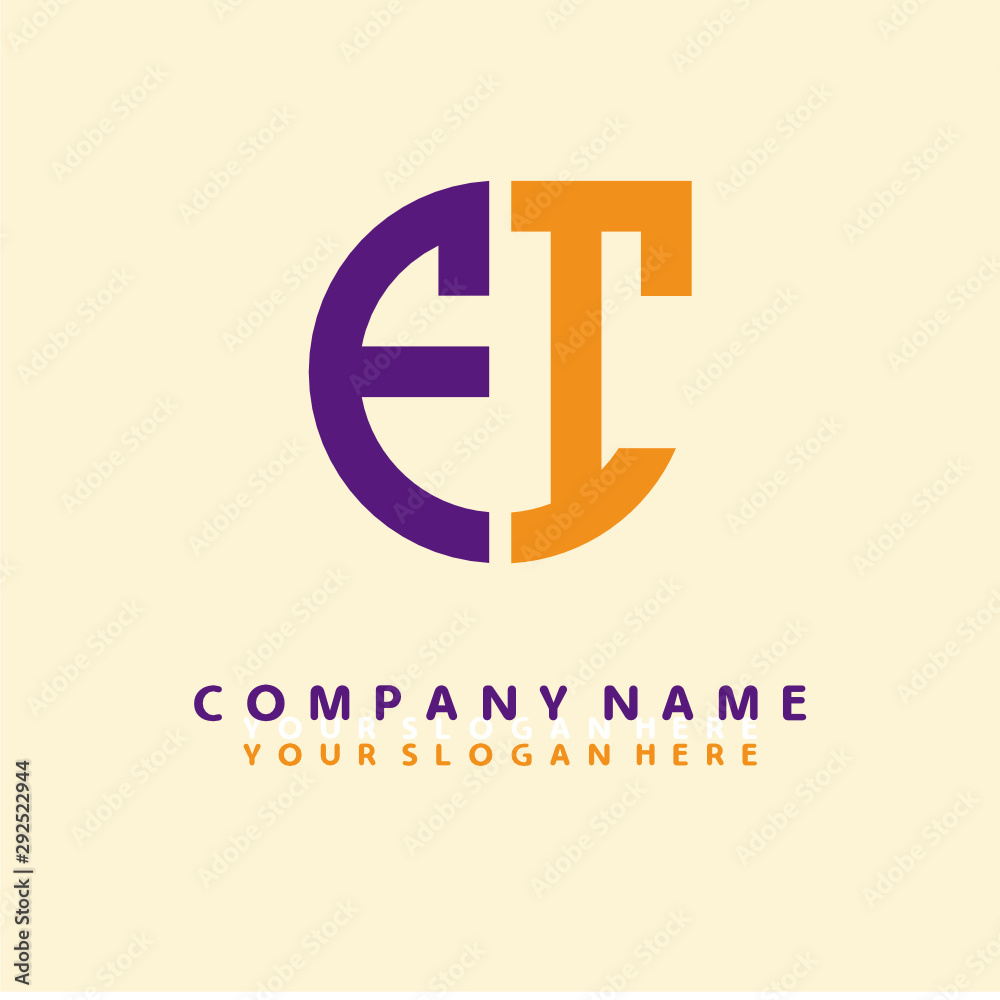 Obraz premium initial letter FI logo purple, orange. Monogram Vector Logo