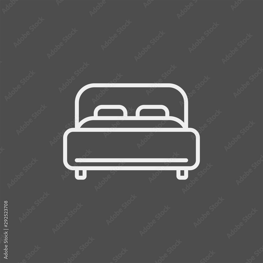 Bed flat vector icon. Hotel flat vector icon. Accommodation flat vector icon