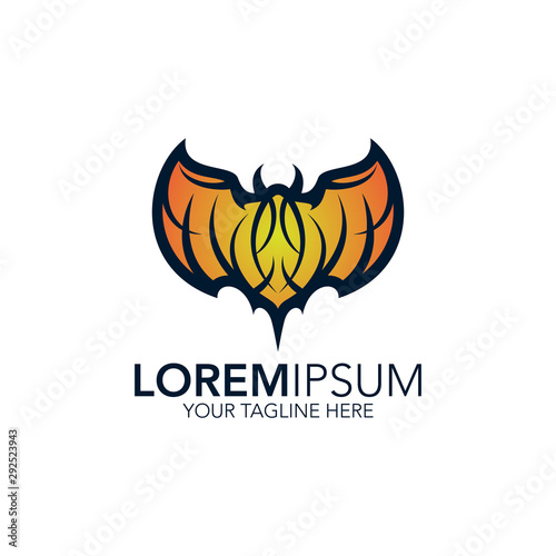 Abstract bat logo template