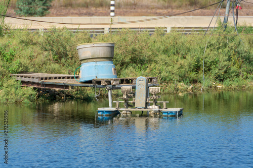 Fish growing ponds and migrating birds in Israel photo