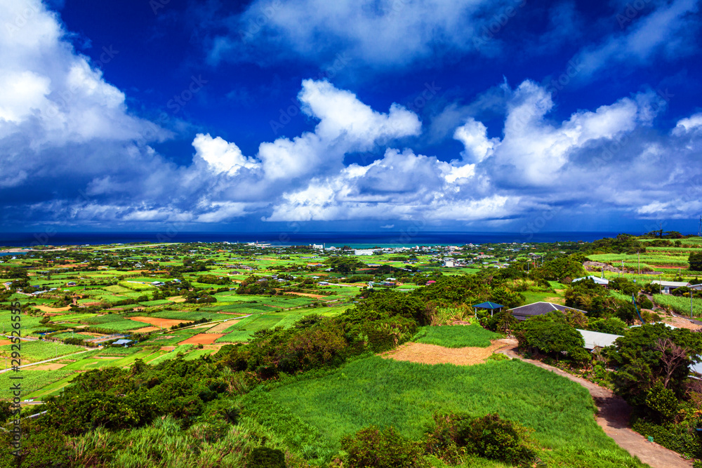 鹿児島県・与論町 与論島 高台からの風景