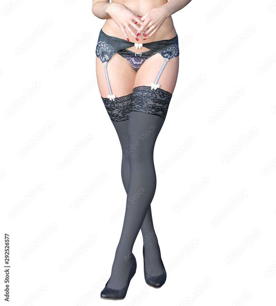 Beautiful female legs in stockings and panties. Beautiful female legs in stockings and panties.