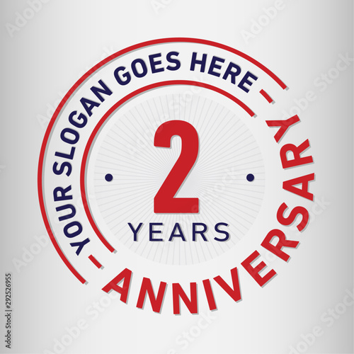 2 years anniversary logo template. Two years celebrating logotype. Vector and illustration.