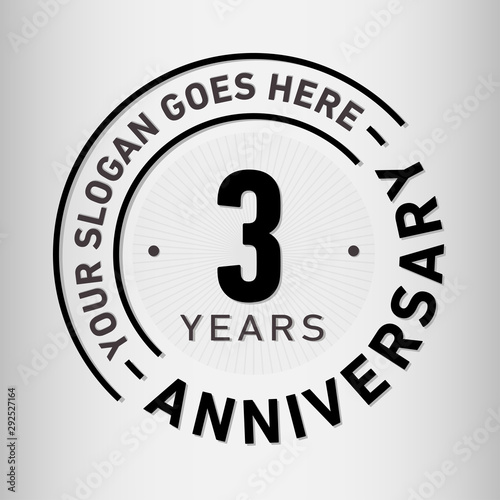 3 years anniversary logo template. Three years celebrating logotype. Vector and illustration.