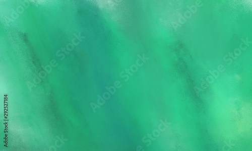 medium sea green, medium aqua marine and aqua marine color painted background. broadly painted backdrop can be used as texture, background element or wallpaper