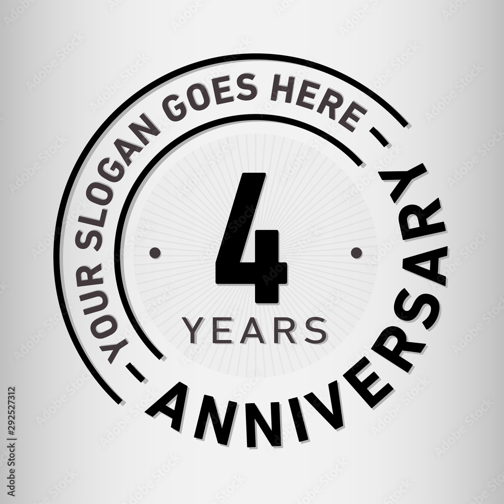 4 years anniversary logo template. Four years celebrating logotype. Vector and illustration. 4 years anniversary logo template. Four years celebrating logotype. Vector and illustration.