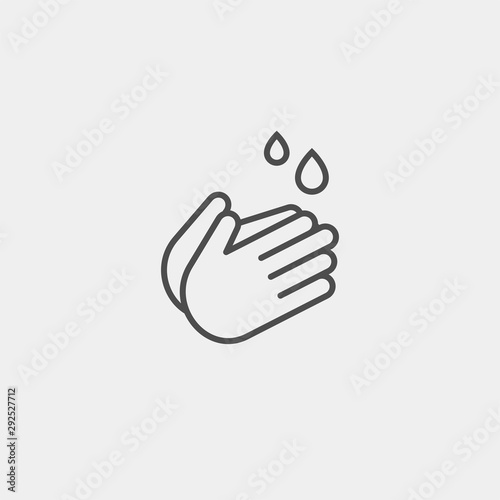 Hand wash flat vector icon. Clean hands flat vector icon