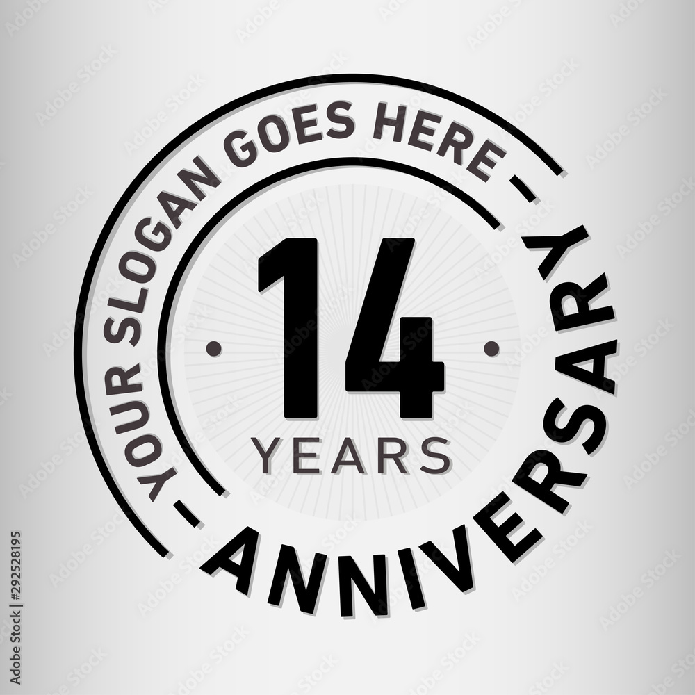 14 years anniversary logo template. Fourteen years celebrating logotype. Vector and illustration. 14 years anniversary logo template. Fourteen years celebrating logotype. Vector and illustration.