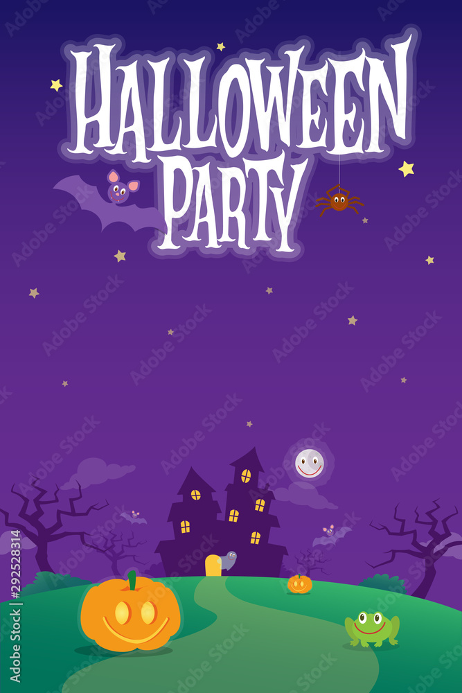 Halloween party vector illustration background for poster or flyer