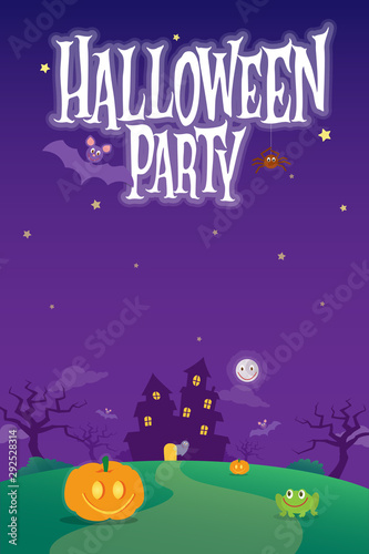 Halloween party vector illustration background for poster or flyer