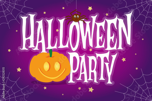 Halloween party funny lettering. Cute vector illustration