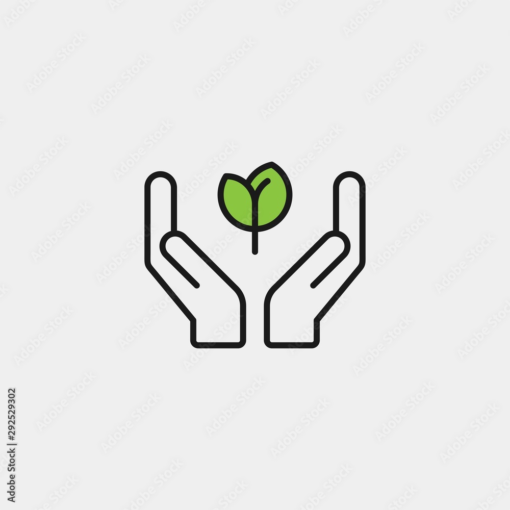 Obraz premium Sprout flat vector icon. Sprout in hand flat vector icon. Young shoot flat vector icon