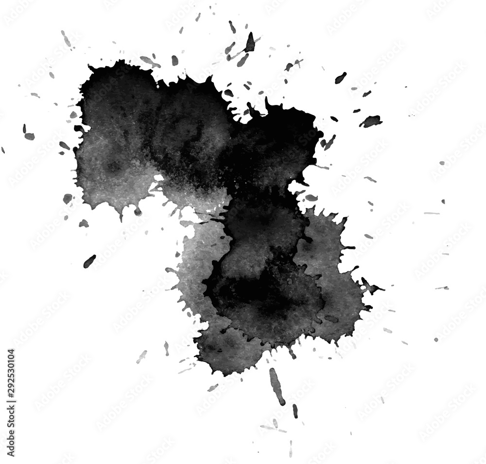 Obraz premium Black watercolor stain