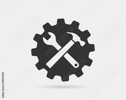 Tools vector wrench icon. Spanner logo design element. Key tool isolated on white background.