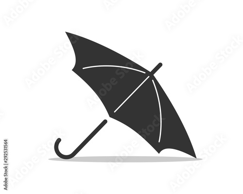 Umbrella icon vector. Rain protection. Concept for insurance company. Black and white silhouette flat design