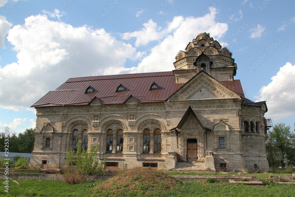 Old Russian church in the central part of Russia in the Lipetsk region in the village of Berezovka.