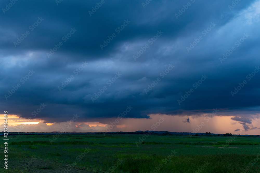 Storm clouds in bad weather day Evening time