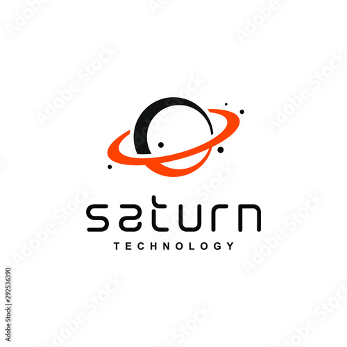 Simple Creative Galactic Planetary Illustration For Technology Logo Design Ideas Stock Vector Adobe Stock